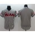Marlins Blank Grey Fashion Stars Stripes Flexbase Authentic Stitched Jersey