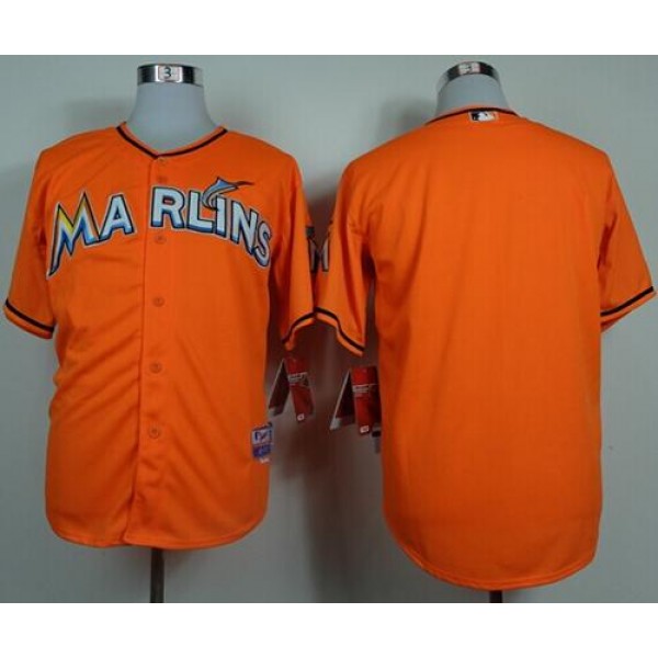 Marlins Blank Orange Cool Base Stitched Jersey