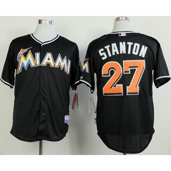 Marlins #27 Giancarlo Stanton Black 2012 Alternate Stitched Jersey
