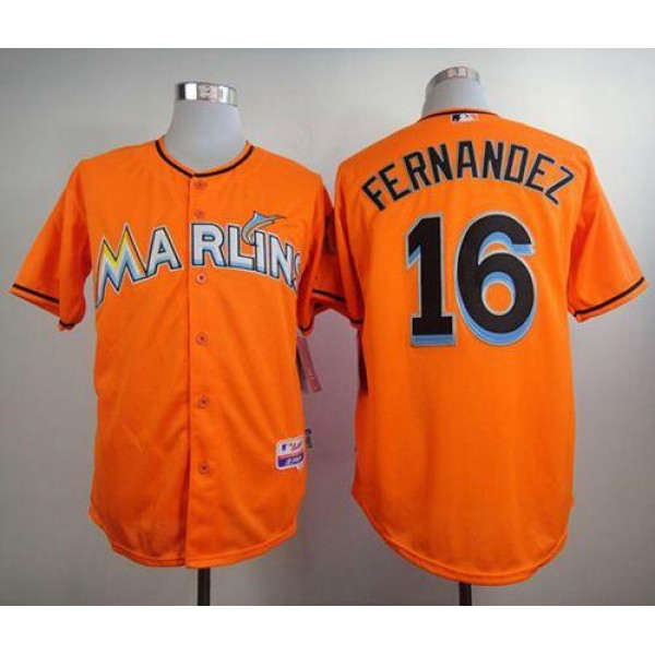 Marlins #16 Jose Fernandez Orange Alternate 1 Stitched Jersey