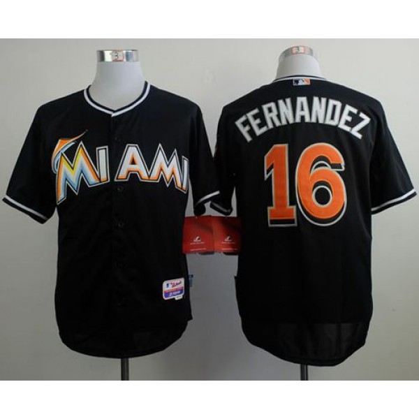 Marlins #16 Jose Fernandez Black Alternate 2 Stitched Jersey