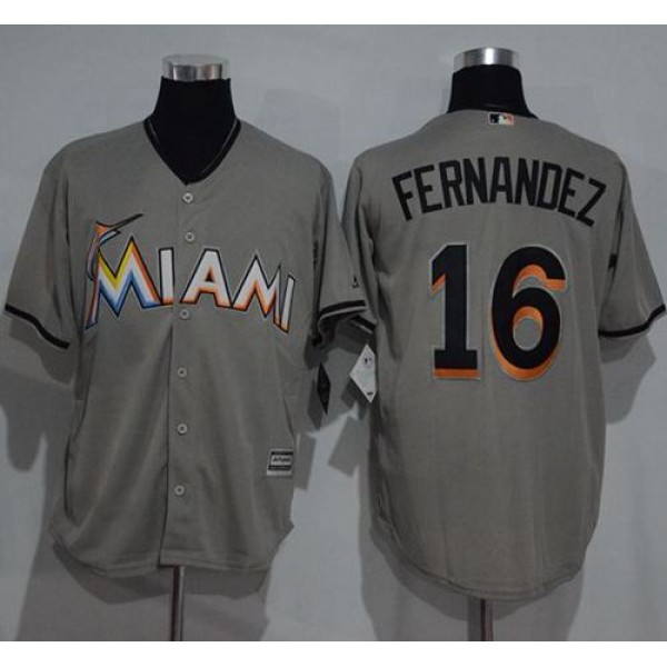 Marlins #16 Jose Fernandez Grey New Cool Base Stitched Jersey