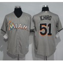 Marlins #51 Ichiro Suzuki Grey New Cool Base Stitched Jersey