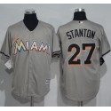 Marlins #27 Giancarlo Stanton Grey New Cool Base Stitched Jersey