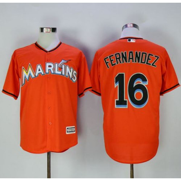 Marlins #16 Jose Fernandez Orange New Cool Base Stitched Jersey