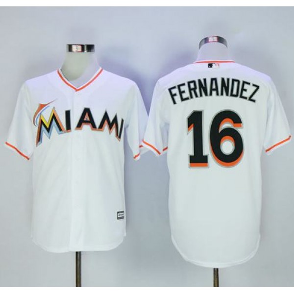 Marlins #16 Jose Fernandez White New Cool Base Stitched Jersey