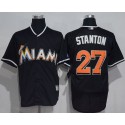 Marlins #27 Giancarlo Stanton Black New Cool Base Stitched Jersey