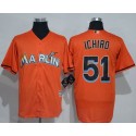 Marlins #51 Ichiro Suzuki Orange New Cool Base Stitched Jersey