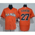 Marlins #27 Giancarlo Stanton Orange New Cool Base Stitched Jersey