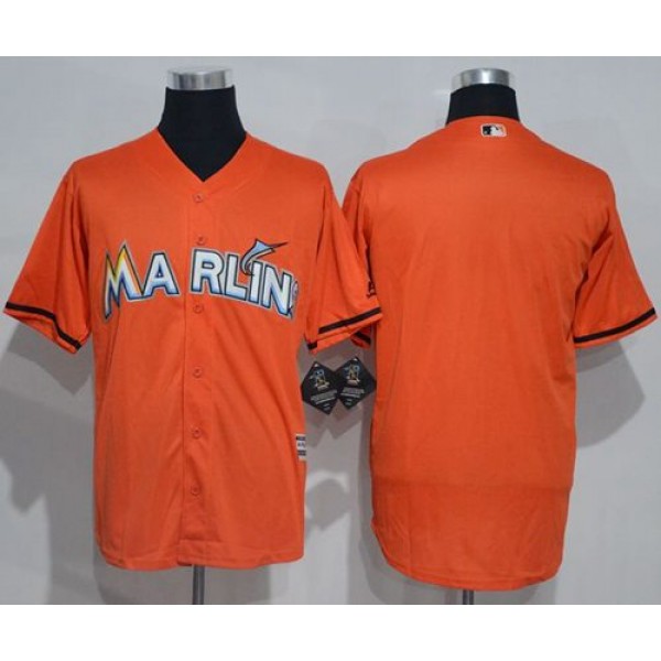 Marlins Blank Orange New Cool Base Stitched Jersey