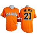 Marlins #21 Christian Yelich Orange Cool Base Stitched Jersey