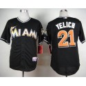 Marlins #21 Christian Yelich Black Cool Base Stitched Jersey