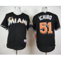 Marlins #51 Ichiro Suzuki Black Cool Base Stitched Jersey