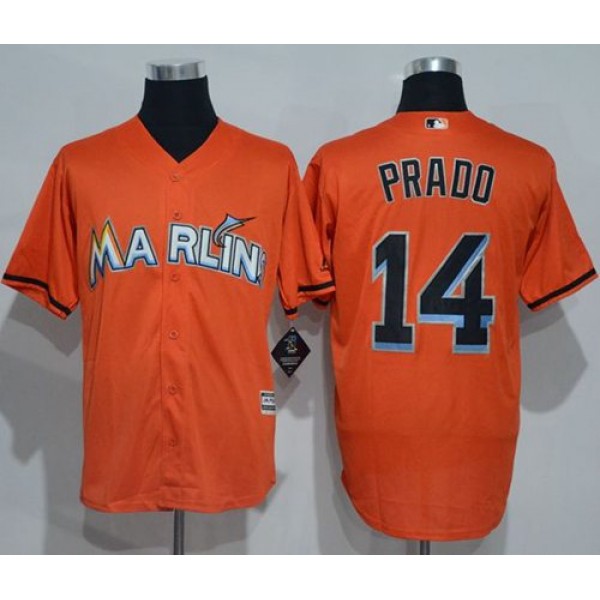 Marlins #14 Martin Prado Orange New Cool Base Stitched Jersey
