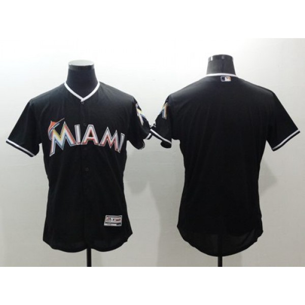Marlins Blank Black Flexbase Authentic Collection Stitched Jersey