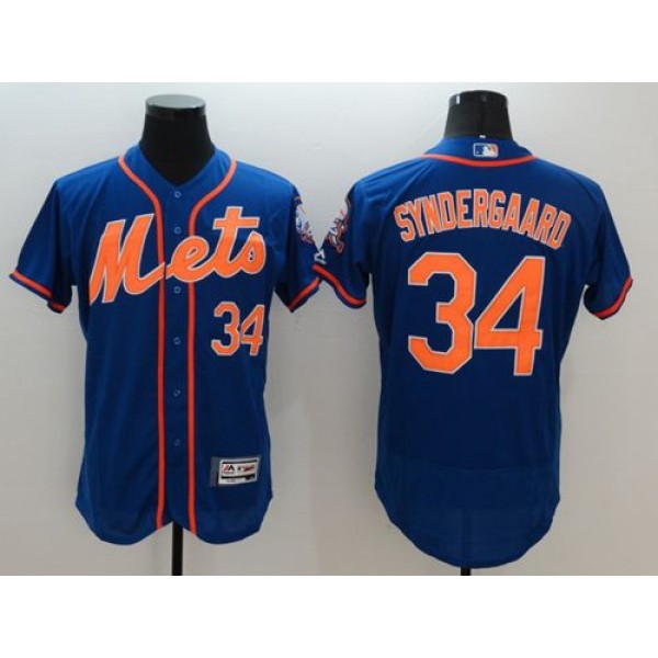Mets #34 Noah Syndergaard Blue Flexbase Authentic Collection Stitched Jersey