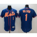 Mets #1 Mookie Wilson Blue Flexbase Authentic Collection Stitched Jersey