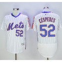 Mets #52 Yoenis Cespedes White(Blue Strip) Flexbase Authentic Collection Alternate Stitched Jersey