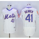 Mets #41 Tom Seaver White(Blue Strip) Flexbase Authentic Collection Alternate Stitched Jersey