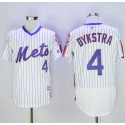 Mets #4 Lenny Dykstra White(Blue Strip) Flexbase Authentic Collection Alternate Stitched Jersey