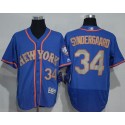 Mets #34 Noah Syndergaard Blue(Grey NO.) Flexbase Authentic Collection Stitched Jersey