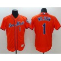 Mets #1 Mookie Wilson Orange Flexbase Authentic Collection Los Mets Stitched Jersey