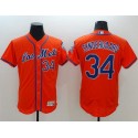 Mets #34 Noah Syndergaard Orange Flexbase Authentic Collection Los Mets Stitched Jersey