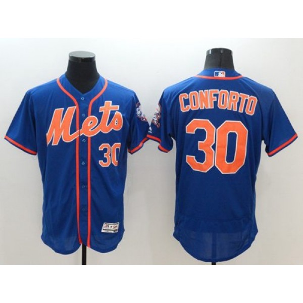 Mets #30 Michael Conforto Blue Flexbase Authentic Collection Stitched Jersey