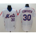 Mets #30 Michael Conforto White(Blue Strip) Flexbase Authentic Collection Alternate Stitched Jersey