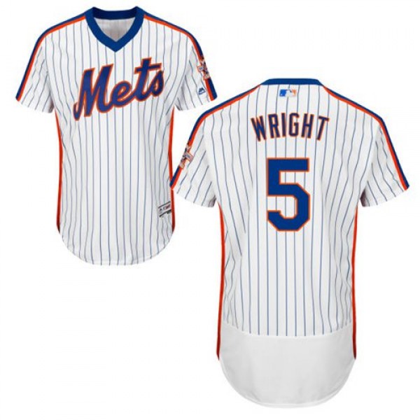 Mets #5 David Wright White(Blue Strip) Flexbase Authentic Collection Alternate Stitched Jersey