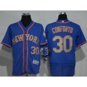 Mets #30 Michael Conforto Blue(Grey NO.) Flexbase Authentic Collection Stitched Jersey
