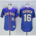 Mets #16 Dwight Gooden Blue(Grey NO.) Flexbase Authentic Collection Stitched Jersey