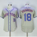 Mets #18 Darryl Strawberry Grey Flexbase Authentic Collection Stitched Jersey