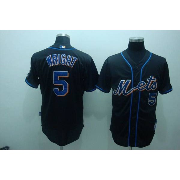 Mets #5 David Wright Stitched Black Jersey