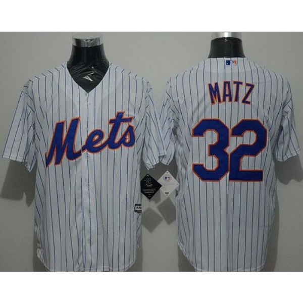 Mets #32 Steven Matz White(Blue Strip) New Cool Base Stitched Jersey