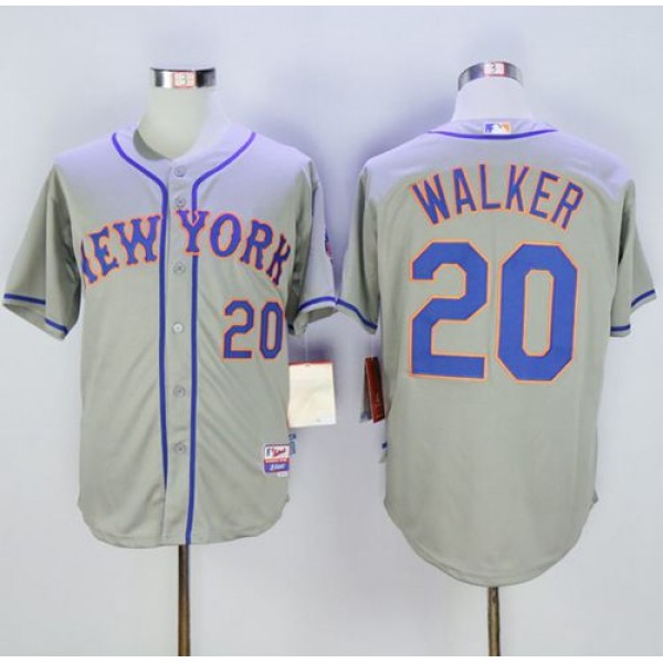 Mets #20 Neil Walker Grey Cool Base Stitched Jersey