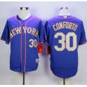 Mets #30 Michael Conforto Blue(Grey NO.) Alternate Road Cool Base Stitched Jersey