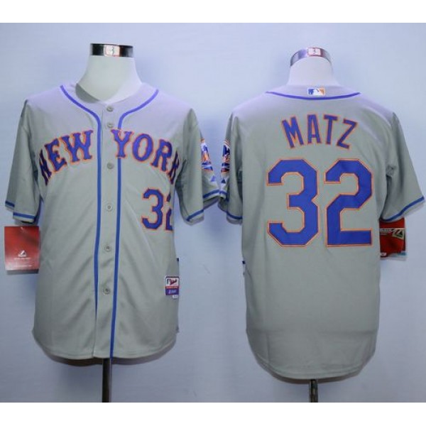 Mets #32 Steven Matz Grey Road Cool Base Stitched Jersey