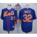 Mets #32 Steven Matz Blue Alternate Home Cool Base W 2015 World Series Patch Stitched Jersey