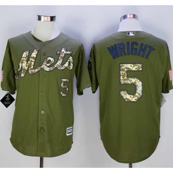 Mets #5 David Wright Green Camo New Cool Base Stitched Jersey