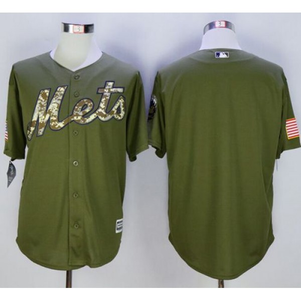 Mets Blank Green Camo New Cool Base Stitched Jersey