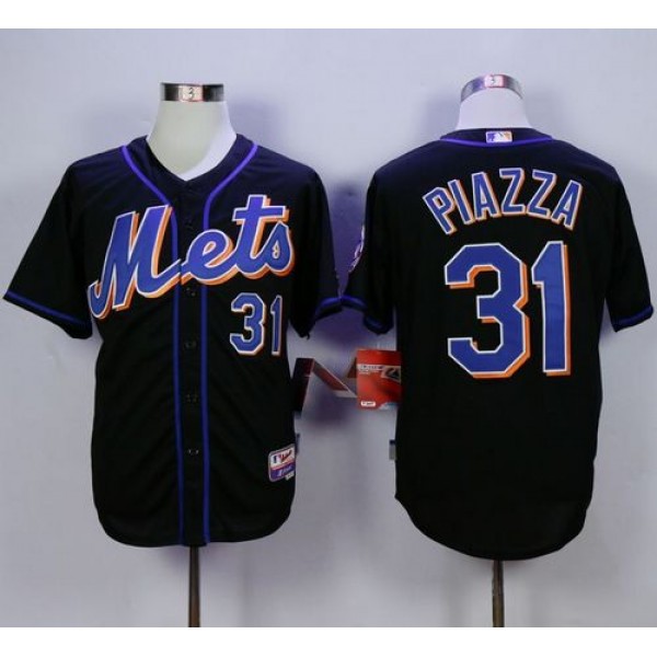 Mets #31 Mike Piazza Black Cool Base Stitched Jersey