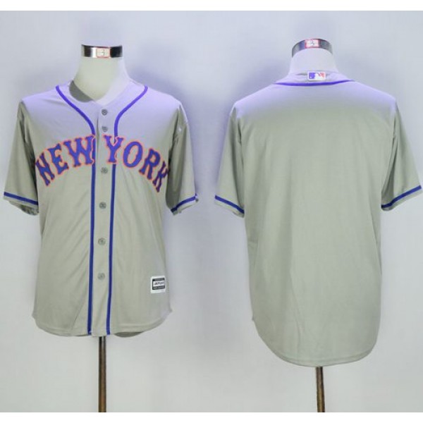 Mets Blank Grey New Cool Base Stitched Jersey
