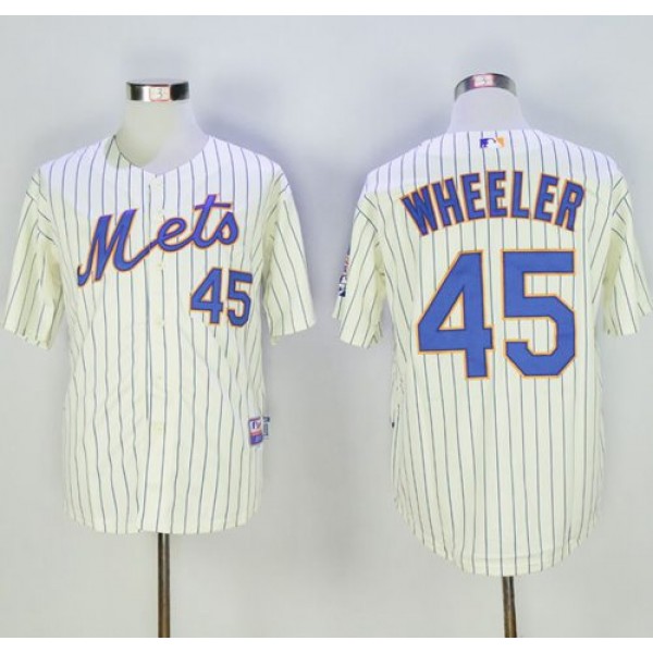 Mets #45 Zack Wheeler Cream(Blue Strip) Alternate Cool Base Stitched Jersey