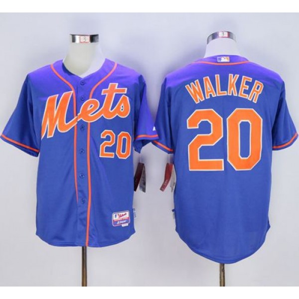 Mets #20 Neil Walker Blue Alternate Home Cool Base Stitched Jersey
