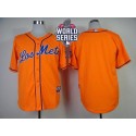 Mets Blank Orange Los Mets Cool Base W 2015 World Series Patch Stitched Jersey