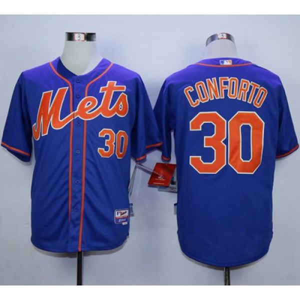 Mets #30 Michael Conforto Blue Alternate Home Cool Base Stitched Jersey