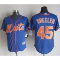 Mets #45 Zack Wheeler Blue Alternate Home New Cool Base Stitched Jersey