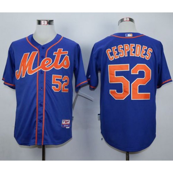 Mets #52 Yoenis Cespedes Blue Alternate Home Cool Base Stitched Jersey