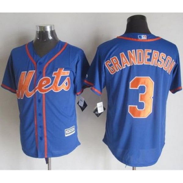 Mets #3 Curtis Granderson Blue Alternate Home New Cool Base Stitched Jersey